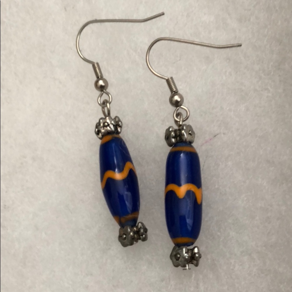 🥰Orange and Blue Dangle Earrings